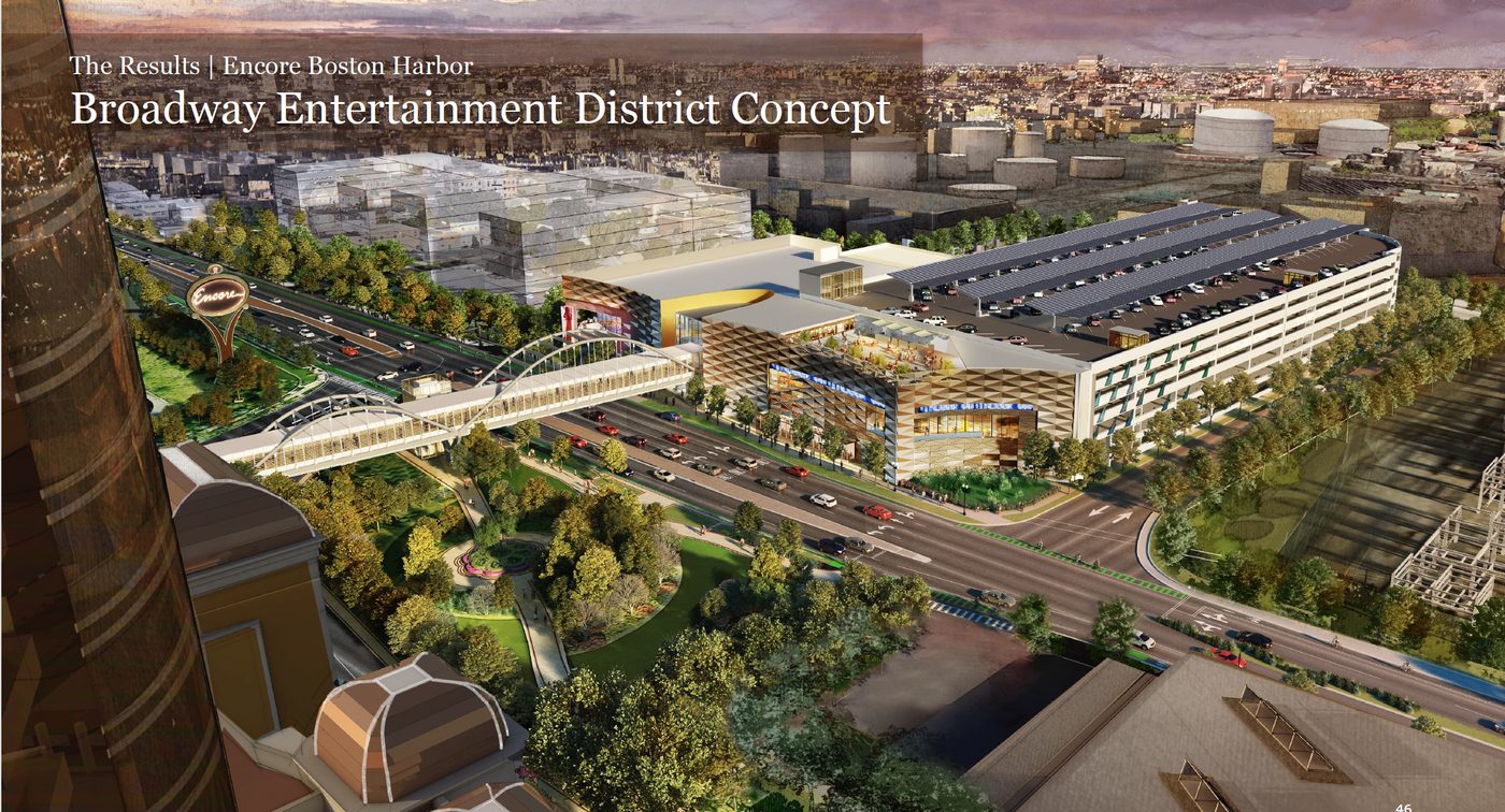 Wynn slide 46: rendering of the Broadway Entertainment District Concept by Elkus Manfredi Architects.